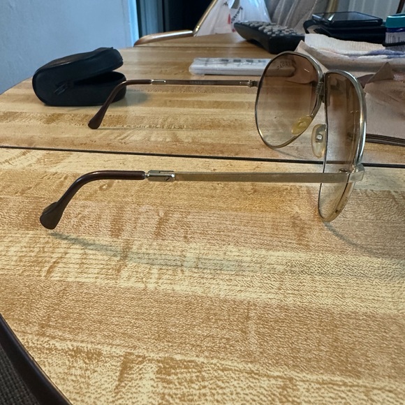 Gold and Brown Wire-Frame Glasses Accessories